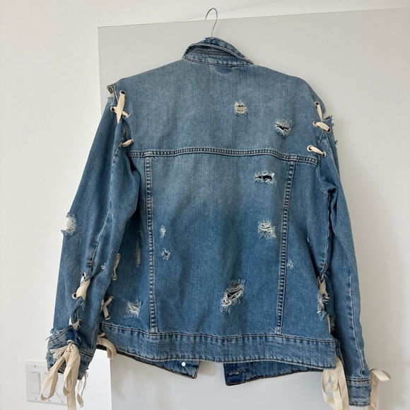 Zara Tie Jean Jacket - Picture 2 of 7